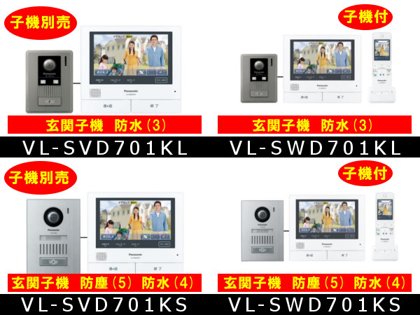 パナソニック(Panasonic) VL-SWD701KLとVL-SWD701KSの違い